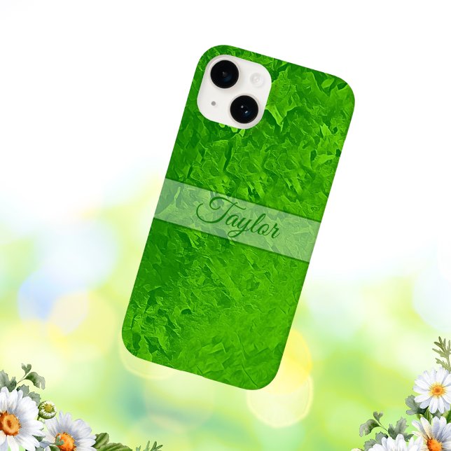 Personalised Bright Green Name Case-Mate iPhone Case (Creator Uploaded)