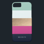 Personalised | Bright Heues iPhone 8/7 Case<br><div class="desc">Bright and bold striped design that can be personalised with a name. | Designed by Shelby Allison</div>