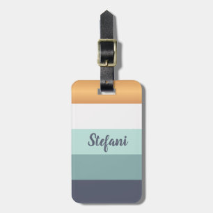 Personalised Bright Heues & Faux Gold  Luggage Tag