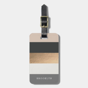 Personalised Bright Heues & Faux Gold Luggage Tag