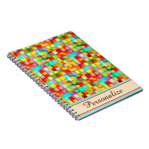 Personalised Bright mosaic Notebook