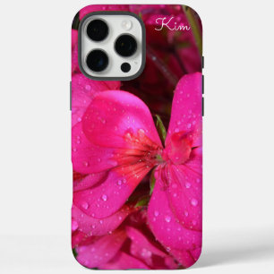Personalised Bright Pink Floral Apple iPhone Case