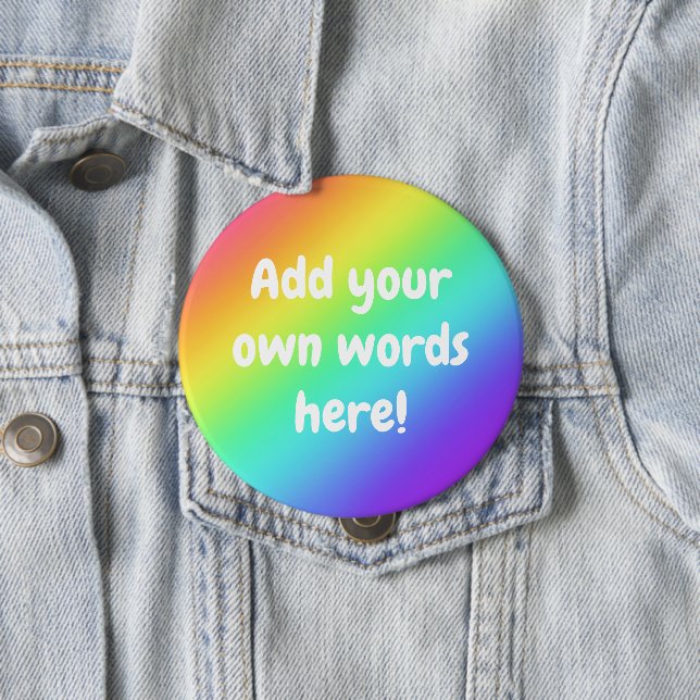 Personalised Bright Rainbow Button (In Situ)