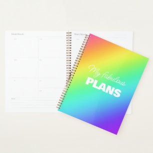 Personalised Bright Rainbow Planner