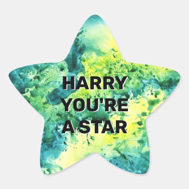 Personalised Bright Star Reward Chart School Kids Sticker (Front)