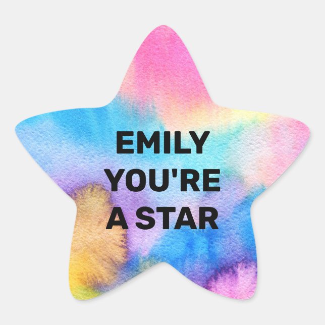 Personalised Bright Star Reward Chart School Kids Sticker (Front)