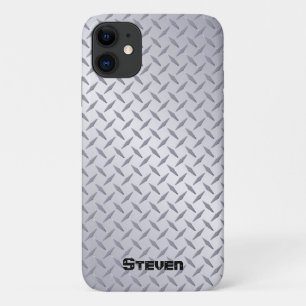 Personalised Bright Steel Diamond Plate iPhone 11 Case