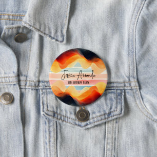 Personalised Bright Watercolor Colourful Stripe 7.5 Cm Round Badge