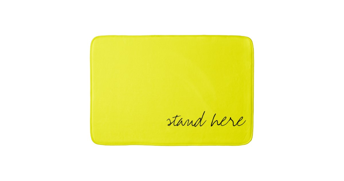 Personalised Bright Yellow Bath Mat Zazzle