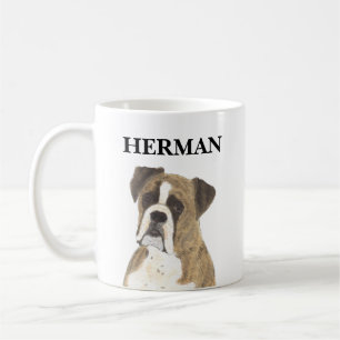 Personalised Brindle Boxer Dog Beverage Coaster Coffee Mug