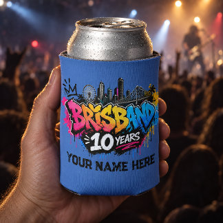 Personalised Brisbane 10 years Can Cooler