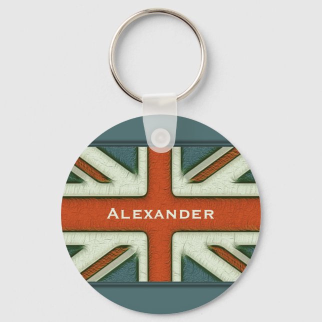 Personalised British Flag Key Ring (Front)