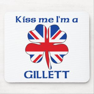 Personalised British Kiss Me I'm Gillett Mouse Mat