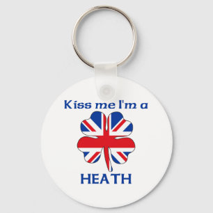 Personalised British Kiss Me I'm Heath Key Ring