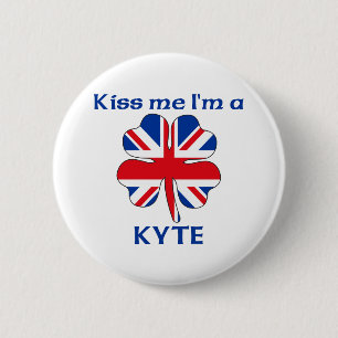 Personalised British Kiss Me I'm Kyte 6 Cm Round Badge