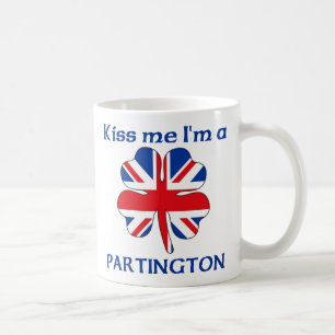 Personalised British Kiss Me I'm Partington Coffee Mug