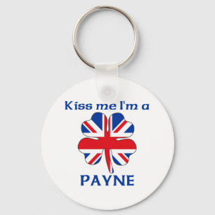 Personalised British Kiss Me I'm Payne Key Ring