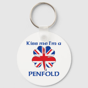 Personalised British Kiss Me I'm Penfold Key Ring