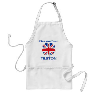 Personalised British Kiss Me I'm Tilston Standard Apron