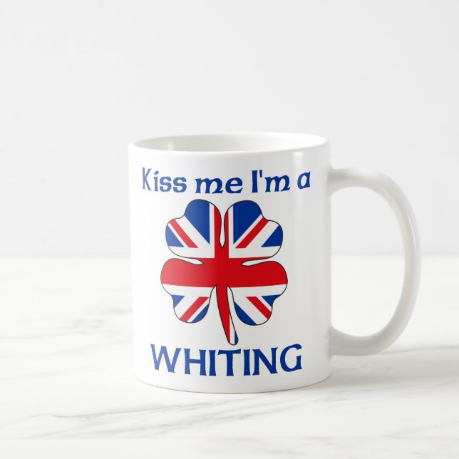 Personalised British Kiss Me I'm Whiting Coffee Mug (Right)