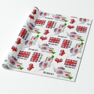 Personalised British Tea Wrapping Paper