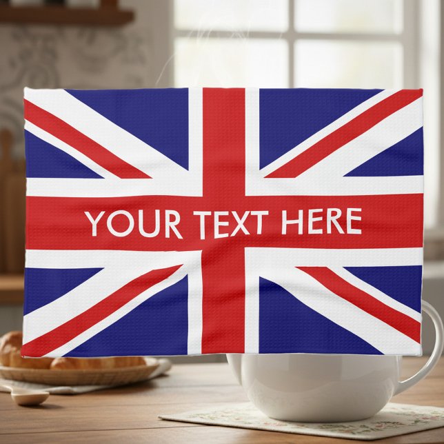 Personalised British Union Jack flag kitchen towel (English kitchen towel)