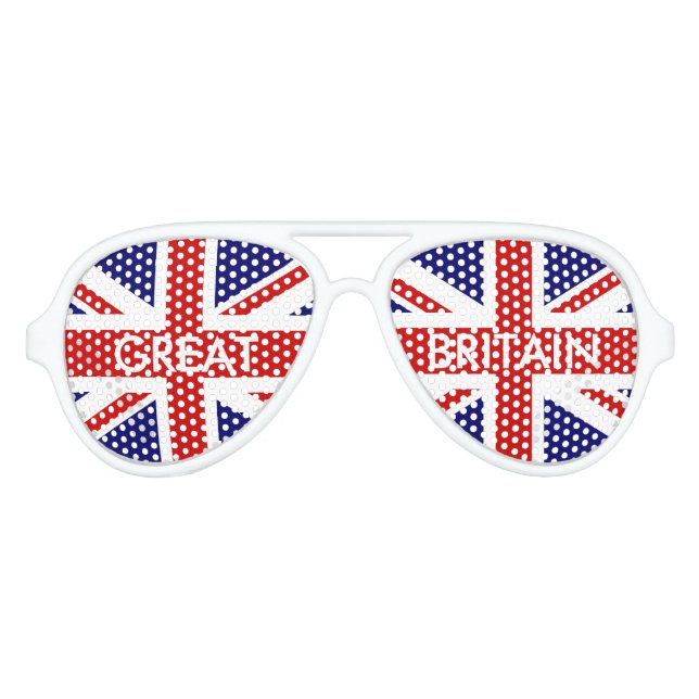 Personalised British Union Jack flag party shades (Front)