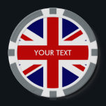 Personalised British Union Jack flag poker chips<br><div class="desc">Personalised British Union Jack flag poker chips for card games,  as wedding tokens and more. Fun gambling accessory for poker nights. Also nice as favours or souvenirs for Las Vegas style wedding party. England UK United Kingdom GB Great Britain.</div>
