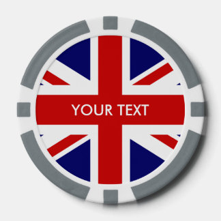 Personalised British Union Jack flag poker chips