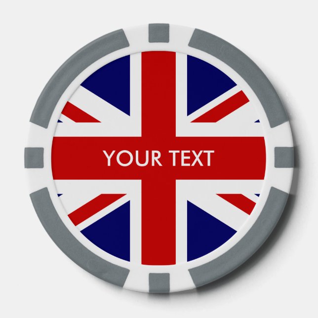 Personalised British Union Jack flag poker chips (Front)