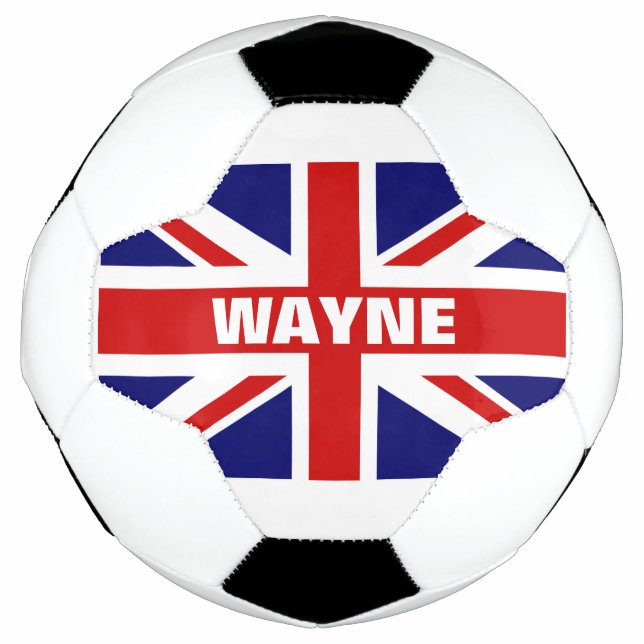 Personalised British Union Jack flag soccer ball (Front)