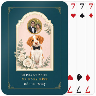 Personalised Brittany Spaniel Wedding Favour Photo Playing Cards