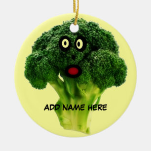 Personalised Broccoli Cartoon Ceramic Tree Decoration