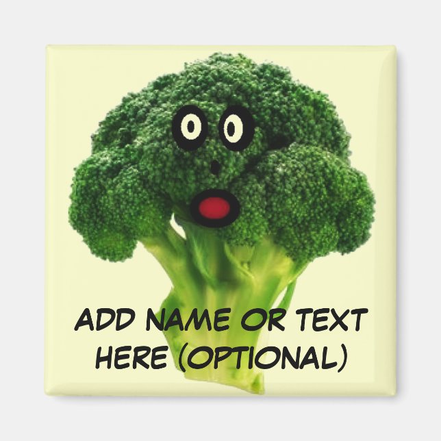 Personalised Broccoli Cartoon Magnet (Front)