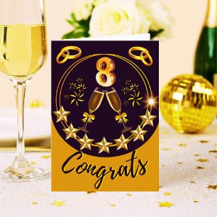 Personalised Bronze 8th Anniversary Card Couple