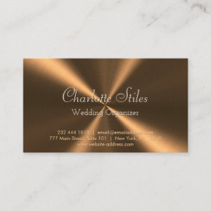 Personalised Bronze Metallic Radial Texture Busine Business Card