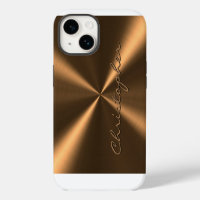 Personalised Bronze Metallic Radial Texture