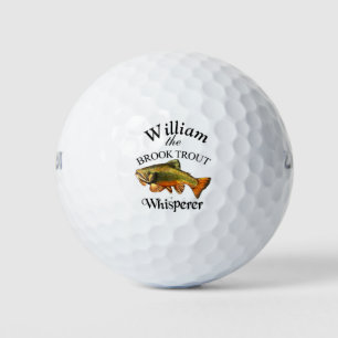 Personalised Brook Trout Whisperer Fisherman Golf Balls