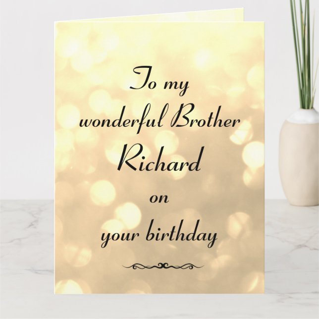 Personalised Brother Birthday Card (Front)