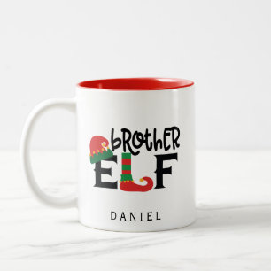 Personalised Brother Elf Two-Tone Coffee Mug