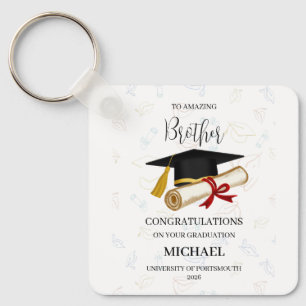 Personalised Brother Graduation Keepsake Name Year Key Ring