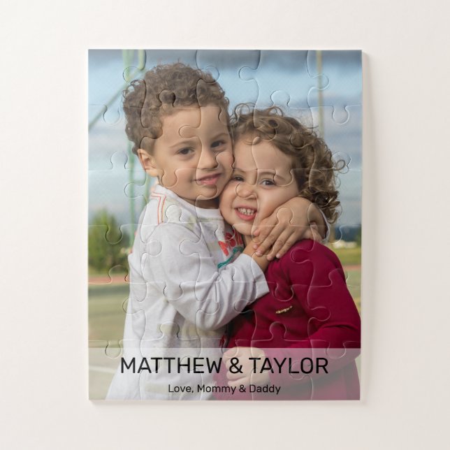 Personalised Brother Sister Photo Gift Jigsaw Puzzle (Vertical)