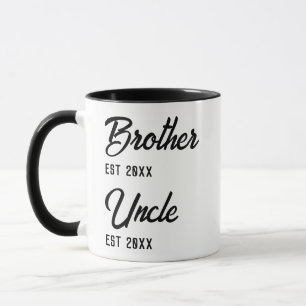 Personalised Brother to Uncle EST Year Typography Mug