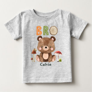 Personalised Brother Woodland First Birthday Baby T-Shirt