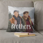 Personalised Brothers' Photo Keepsake Cushion<br><div class="desc">This adorable, personalised photo pillow is a charming way to remind your brother of the special bond you share. Just upload a picture, customise the text, and choose a unique colour scheme. It's the ideal gift for Christmas or birthdays—or any day you want to let him know how much he...</div>