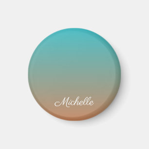 Personalised brown and blue ombre magnet