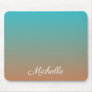 Personalised brown and blue ombre mouse mat
