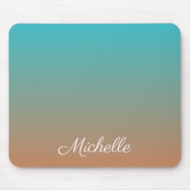 Personalised brown and blue ombre mouse mat (Front)