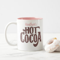 Personalised Brown and Pink Hot Cocoa