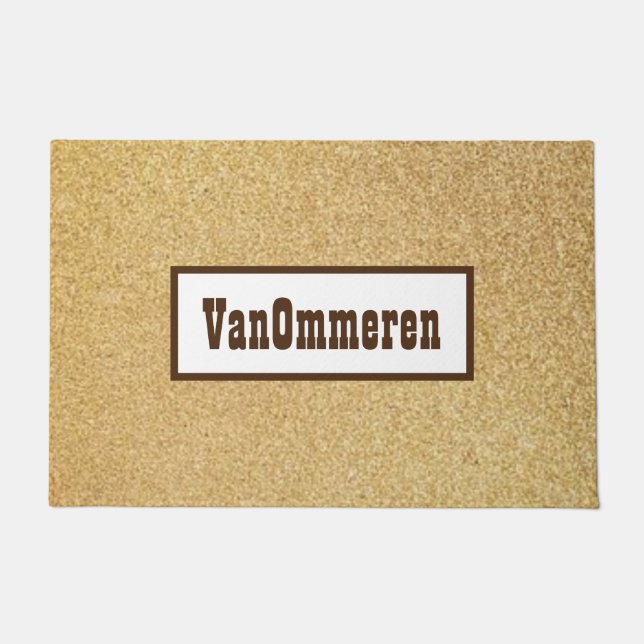 Personalised BROWN AND TAN Classic Doormat (Front)